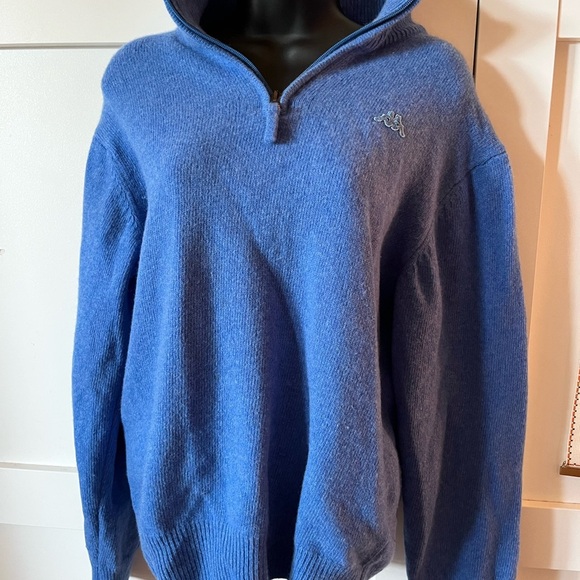 Lambswool Robe Di Kappa cornflower Blue Sweater stunning m quarter zip knit - Picture 1 of 5